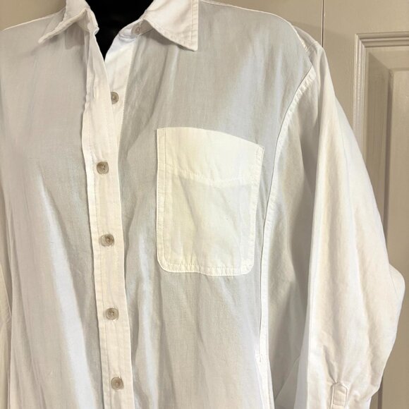 Oversized White Button-Down Shirt Dress S - Picture 3 of 12